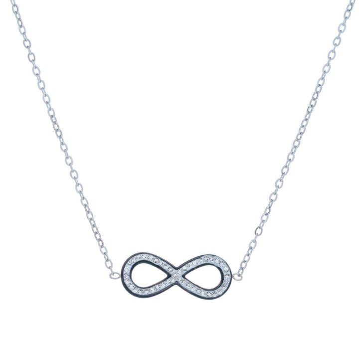 Stone infinity pendant necklace 42cm +5cm (Steel 316L)