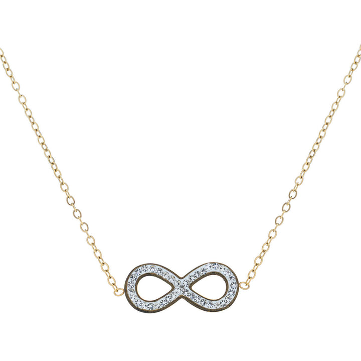 Stone infinity pendant necklace 42cm +5cm (Steel 316L)