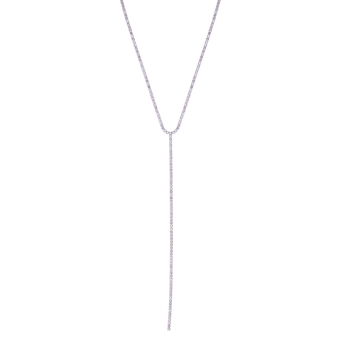Y-format halsband med strasstenar 36cm +8cm (Stål 316L)
