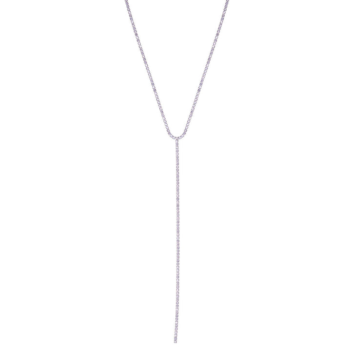 Y-format halsband med strasstenar 36cm +8cm (Stål 316L)