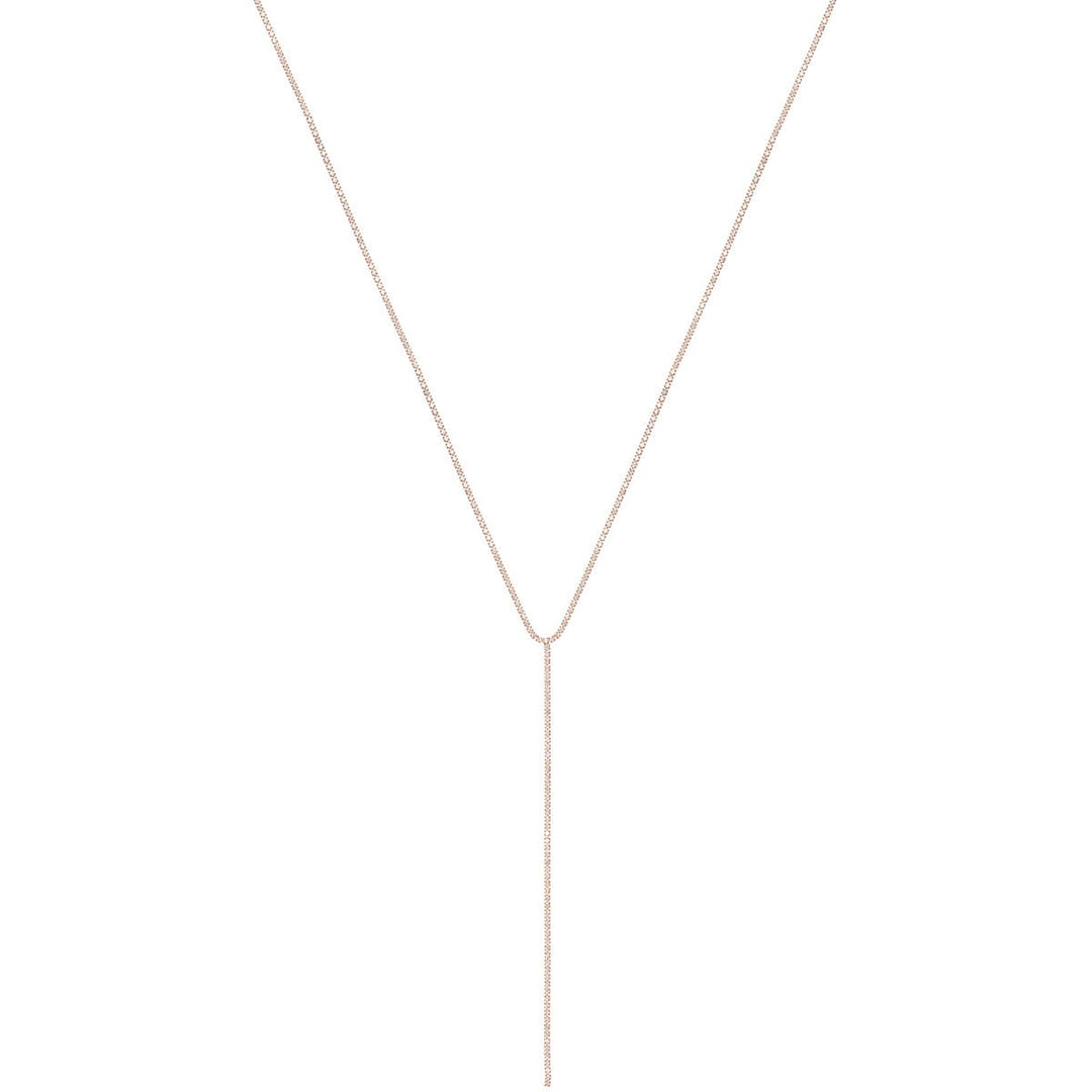 Y-format halsband med strasstenar 36cm +8cm (Stål 316L)