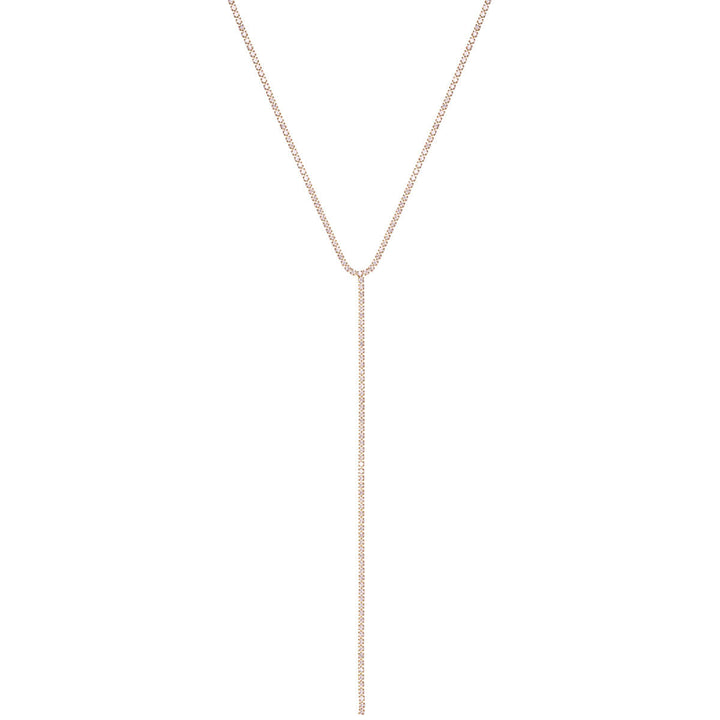 Y-format halsband med strasstenar 36cm +8cm (Stål 316L)
