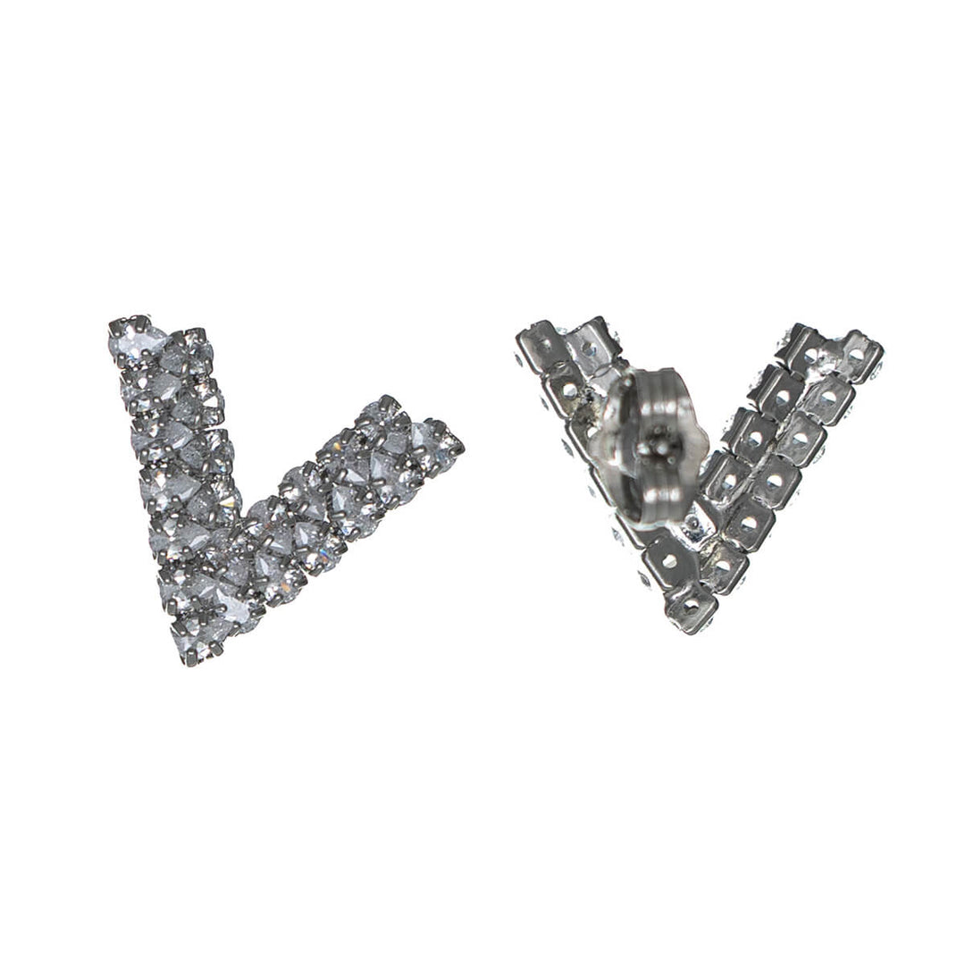 Zirkonia partyhalsband, V-form &amp; örhängen