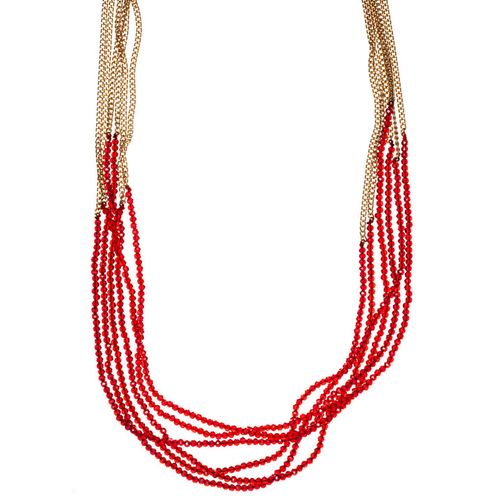 Long beaded necklaces with beveled ends, 96 cm