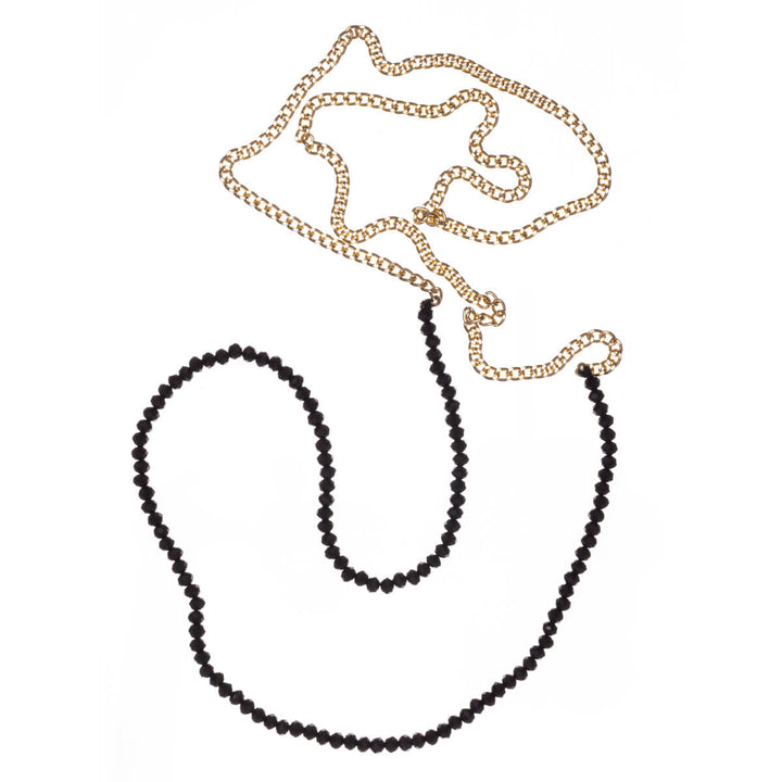 Long beaded necklaces with beveled ends, 96 cm