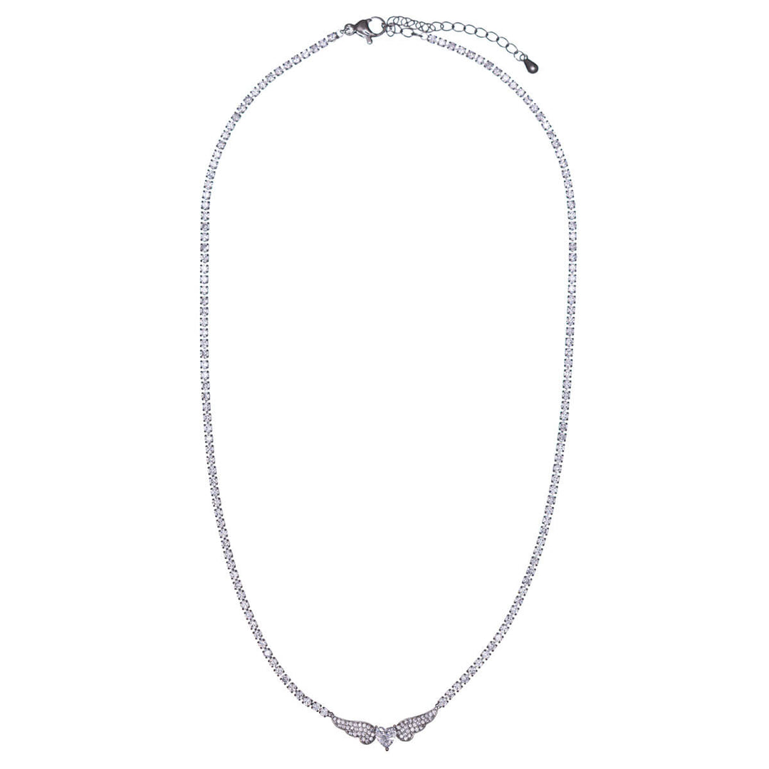 Heart-shaped zirconia necklace