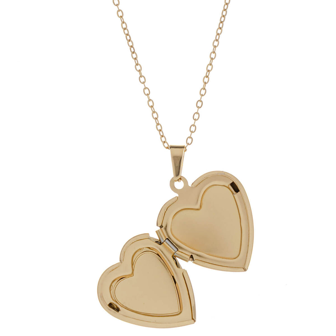 Kuvioitu sydän medaljonki riipus kaulakoru - kirurginteräs (316L)
