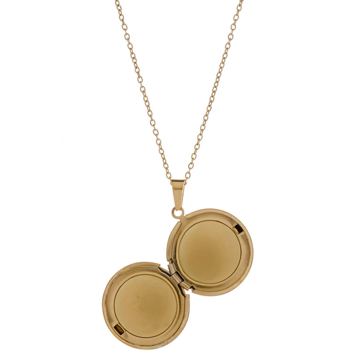 Tasainen pyöreä medaljonki riipus kaulakoru - kirurginteräs (316L)