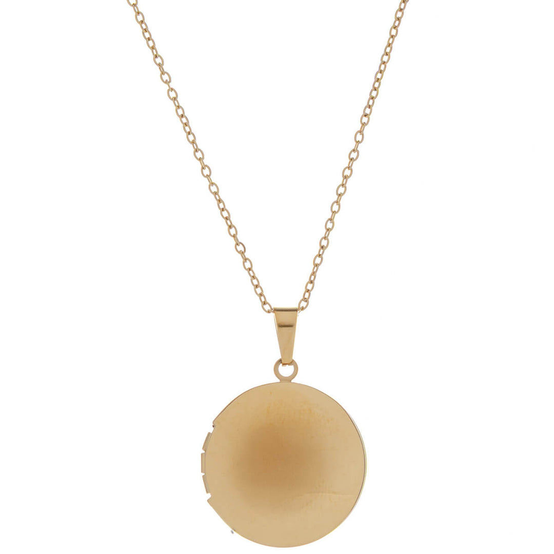 Tasainen pyöreä medaljonki riipus kaulakoru - kirurginteräs (316L)