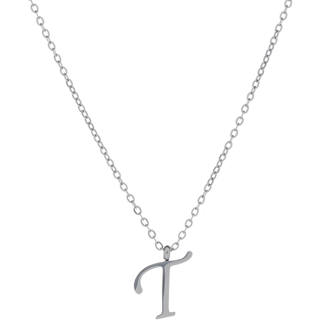 Bokstavshalsband, dekorativ bokstav – kirurgiskt stål (316L)