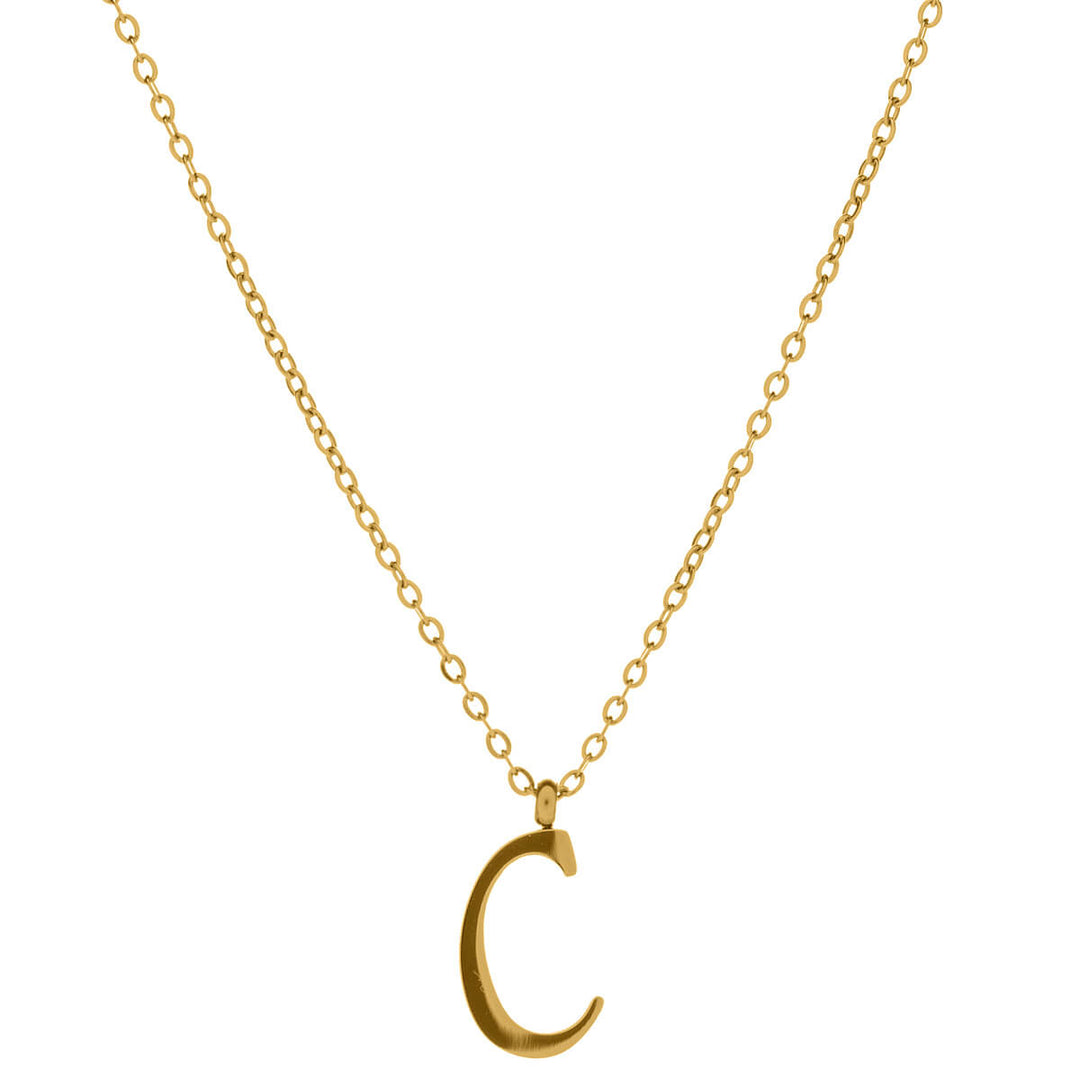 Kultainen kirjainkaulakoru kaunokirjain – 18k kirurginteräs (316L)