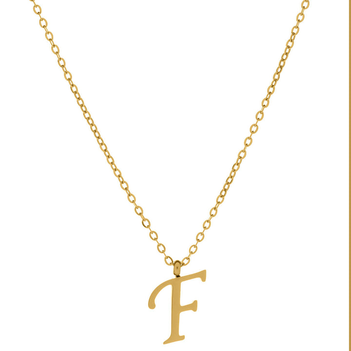 Kultainen kirjainkaulakoru kaunokirjain – 18k kirurginteräs (316L)