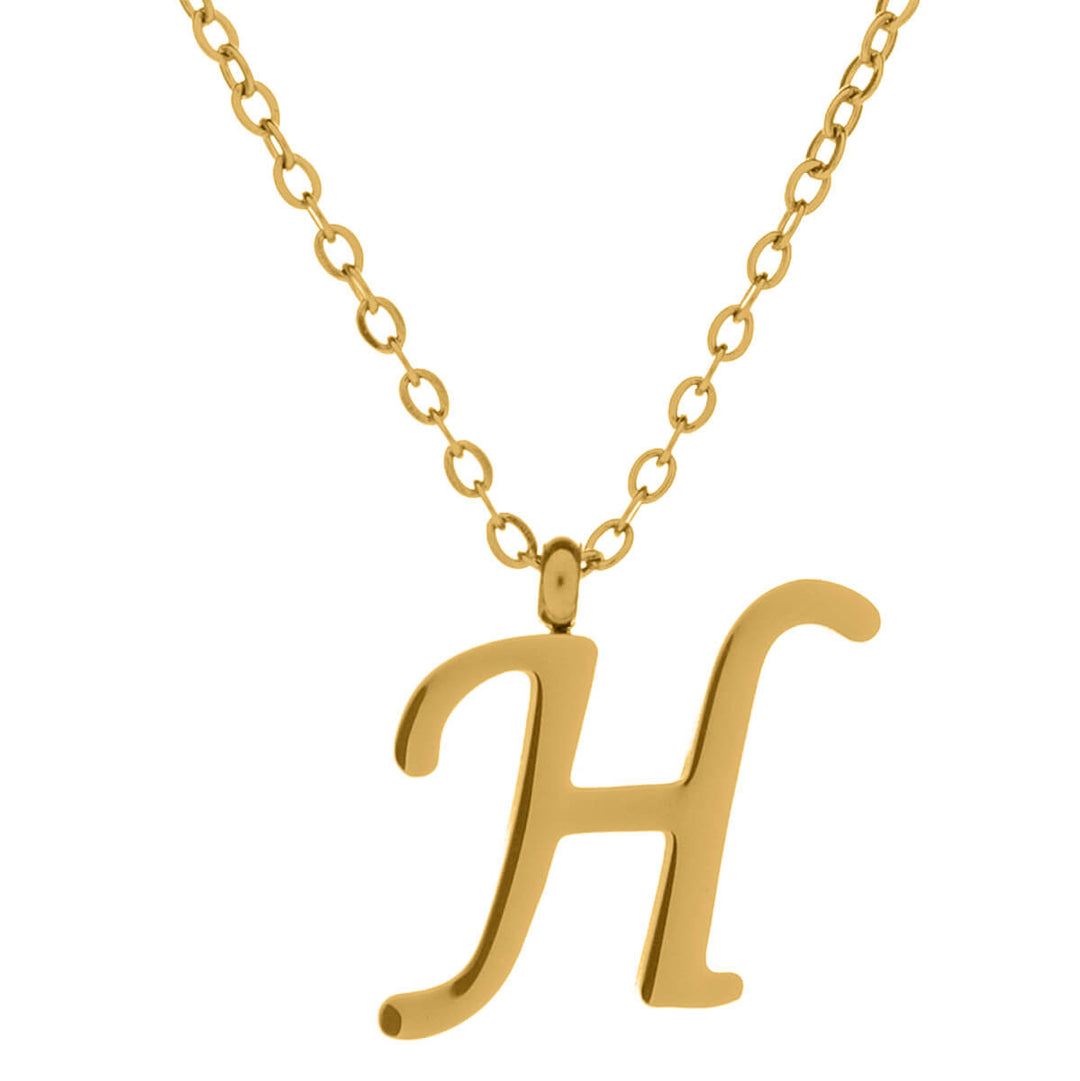 Kultainen kirjainkaulakoru kaunokirjain – 18k kirurginteräs (316L)