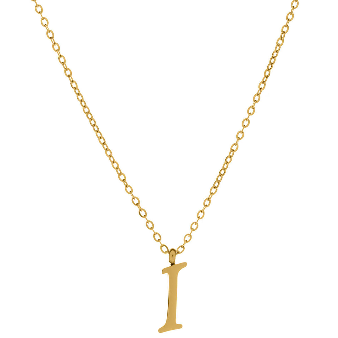Kultainen kirjainkaulakoru kaunokirjain – 18k kirurginteräs (316L)