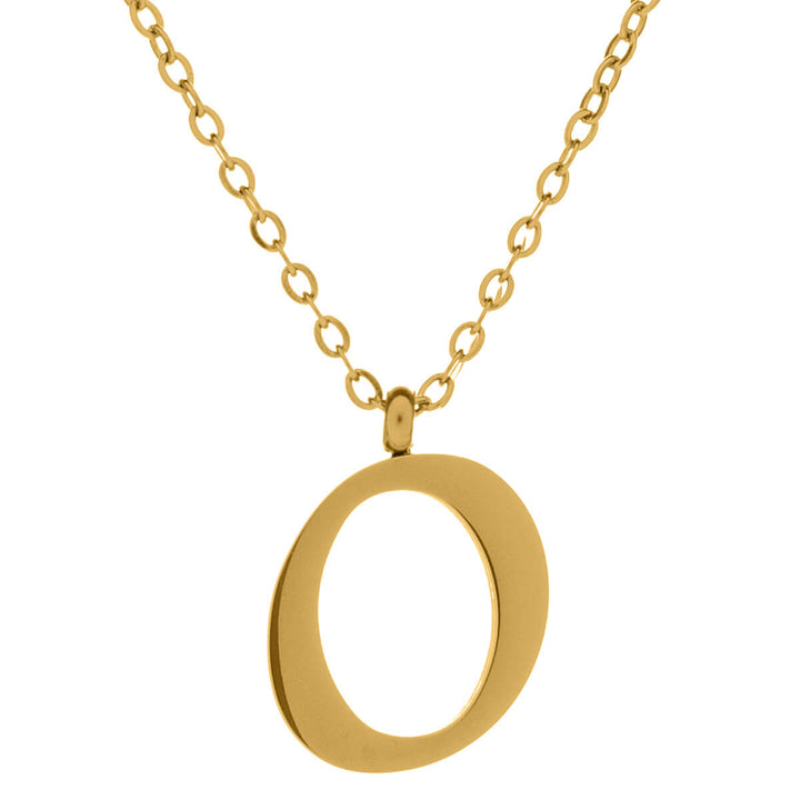 Kultainen kirjainkaulakoru kaunokirjain – 18k kirurginteräs (316L)