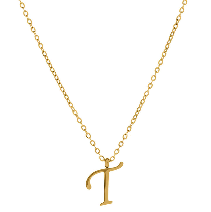 Kultainen kirjainkaulakoru kaunokirjain – 18k kirurginteräs (316L)