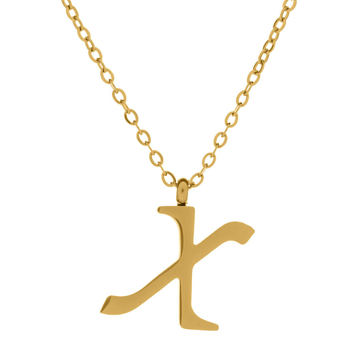 Kultainen kirjainkaulakoru kaunokirjain – 18k kirurginteräs (316L)