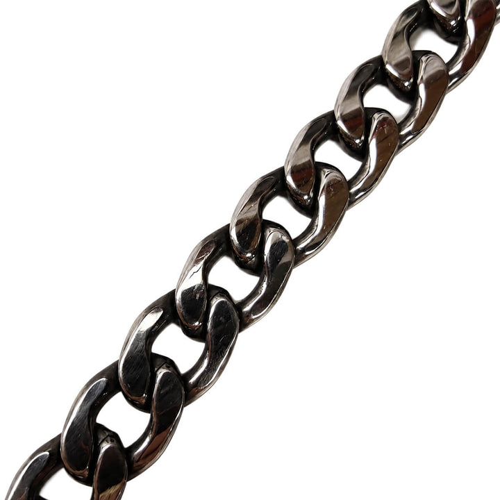 Tjock pansarkedja, platt flätad halskedja, 1,4 cm, 55 cm (stål 316L)