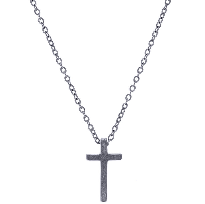 Steel necklace with a cross-rifle