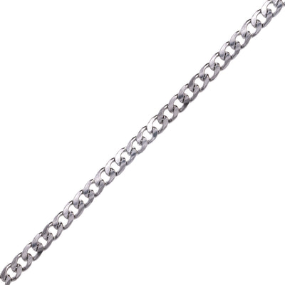 Platt armerat halsband i stål 54cm 6mm (Stål 316L)