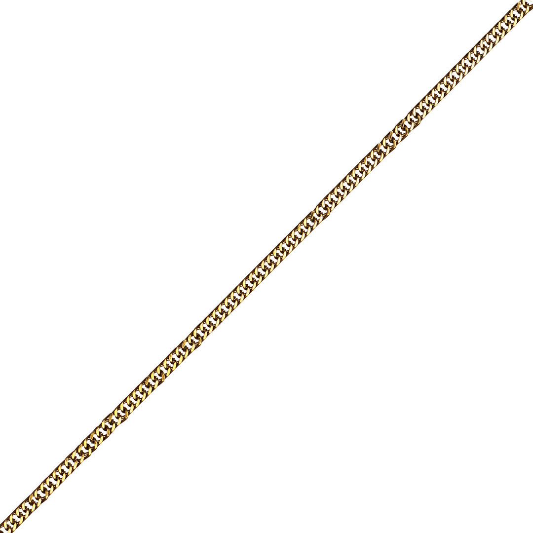 Tät rödaktig tunn pansarkedja stålhalsband 3mm 53cm