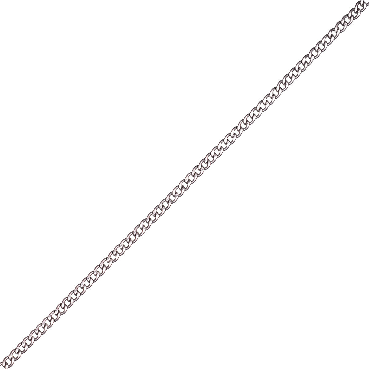 Thin flat armor chain steel neck chain 4mm 56cm