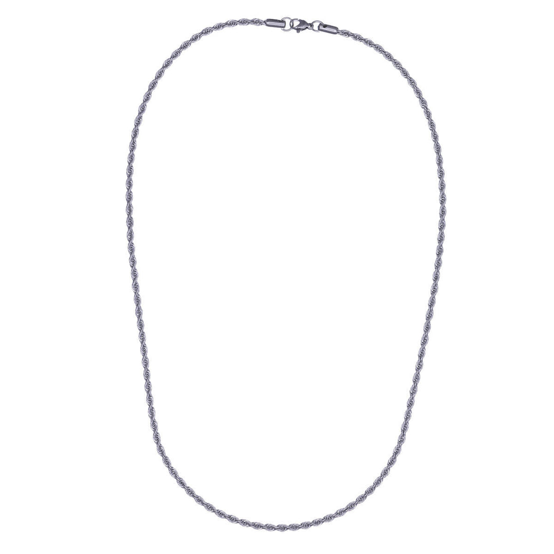 Rope chain steel cordell chain necklace 2mm 48cm (Steel 316L)