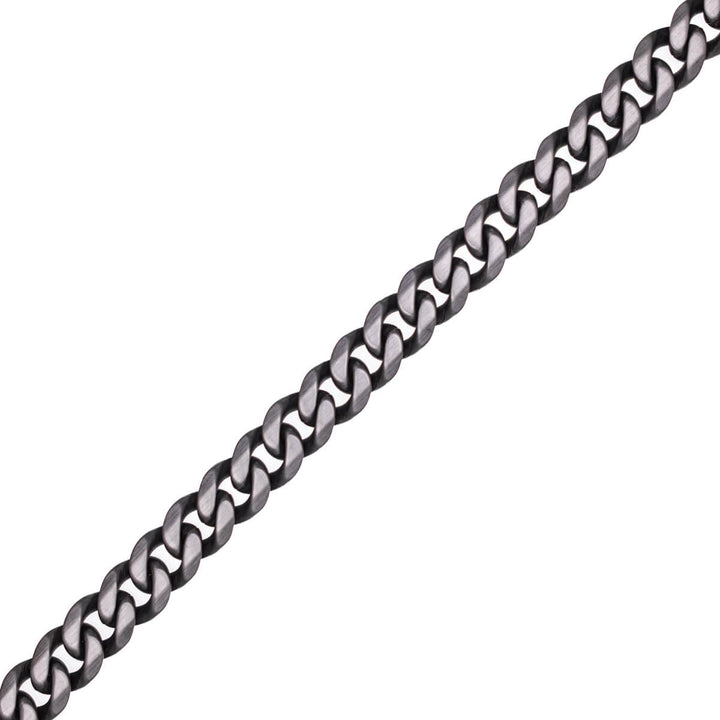 Brushed armoured chain steel neck chain 10mm 50cm (Steel 316L)