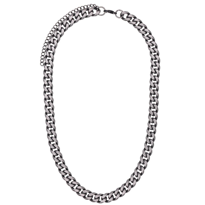 Brushed armoured chain steel neck chain 10mm 50cm (Steel 316L)