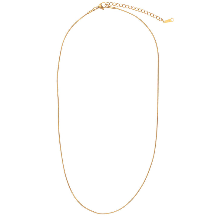 Thin round necklace snake chain 1mm 40+5cm (Steel 316L)