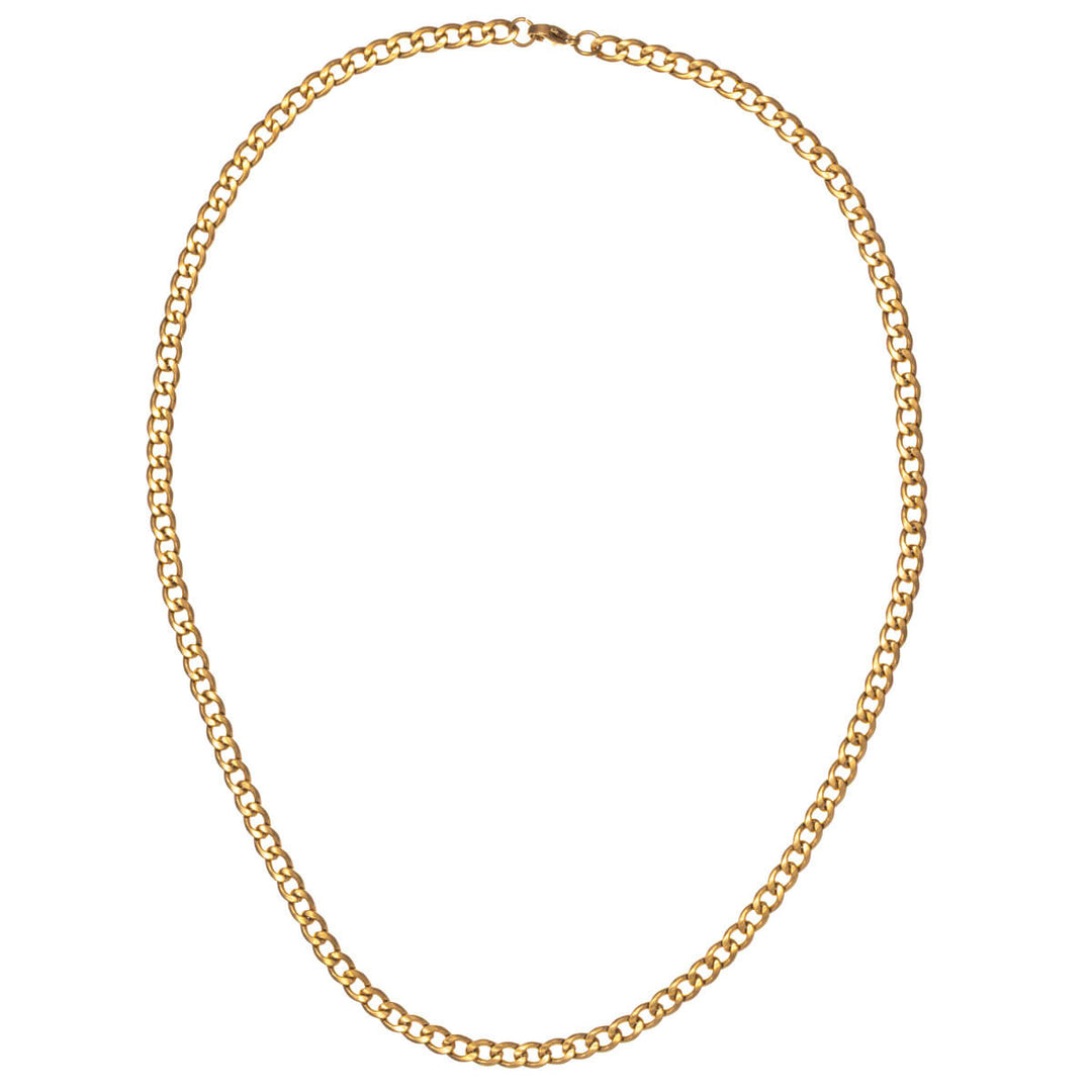 Litteä panssariketju teräksinen kaulakoru 5mm 55cm (Teräs 316L)