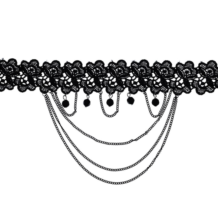 Koristeltu ketjullinen pitsi choker kaulakoru