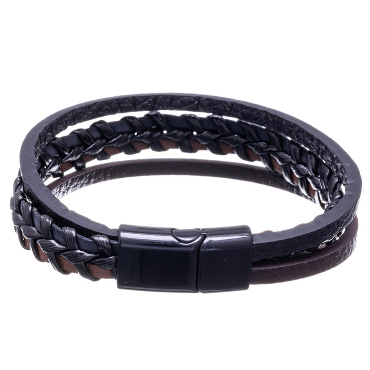 Tre rader läderarmband 21cm