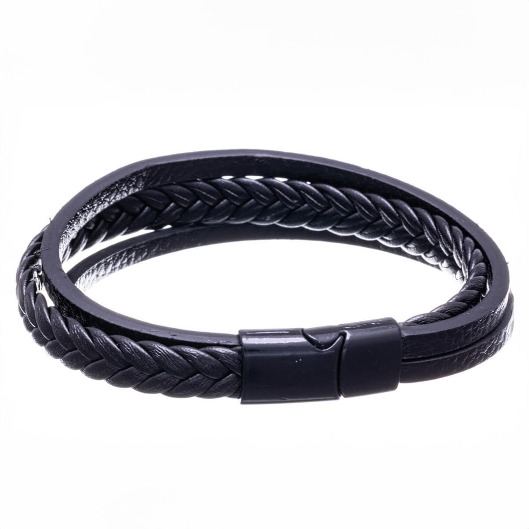 Tre rader läderarmband 21cm