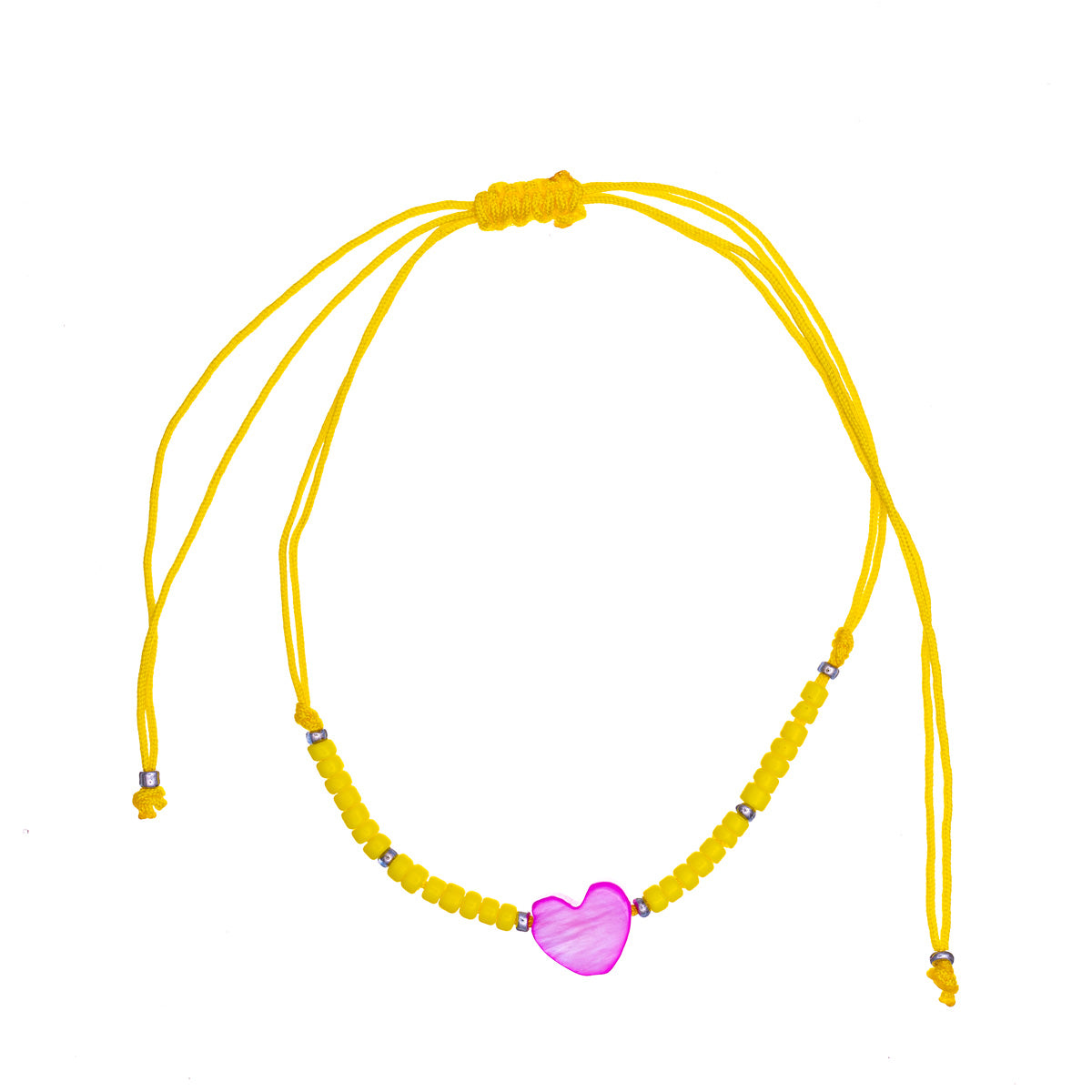 Colourful heart bracelet with beads