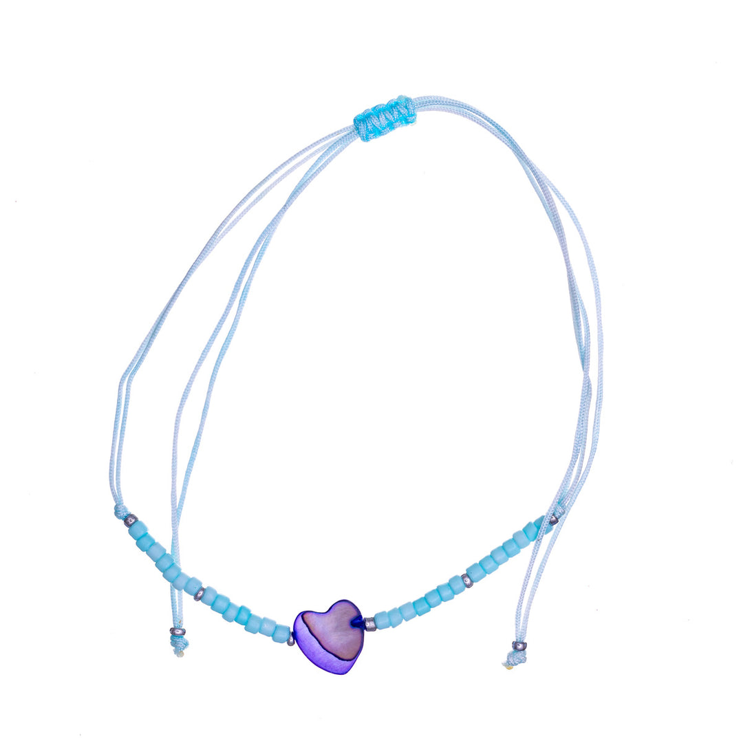 Colourful heart bracelet with beads