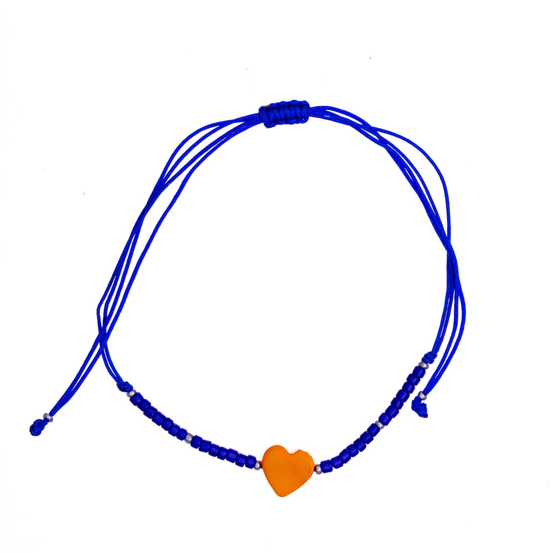 Colourful heart bracelet with beads