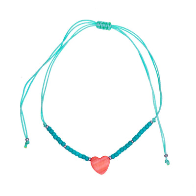 Colourful heart bracelet with beads