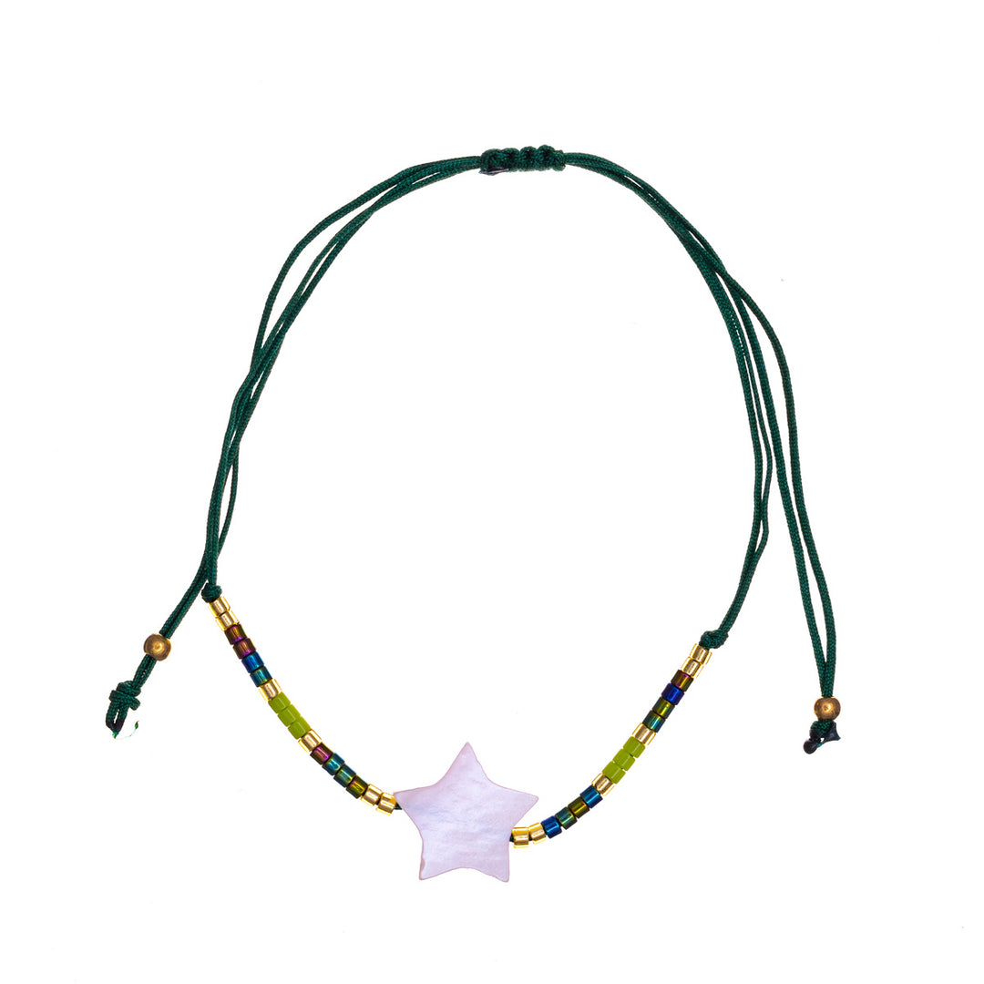 Colourful star bracelet with beads