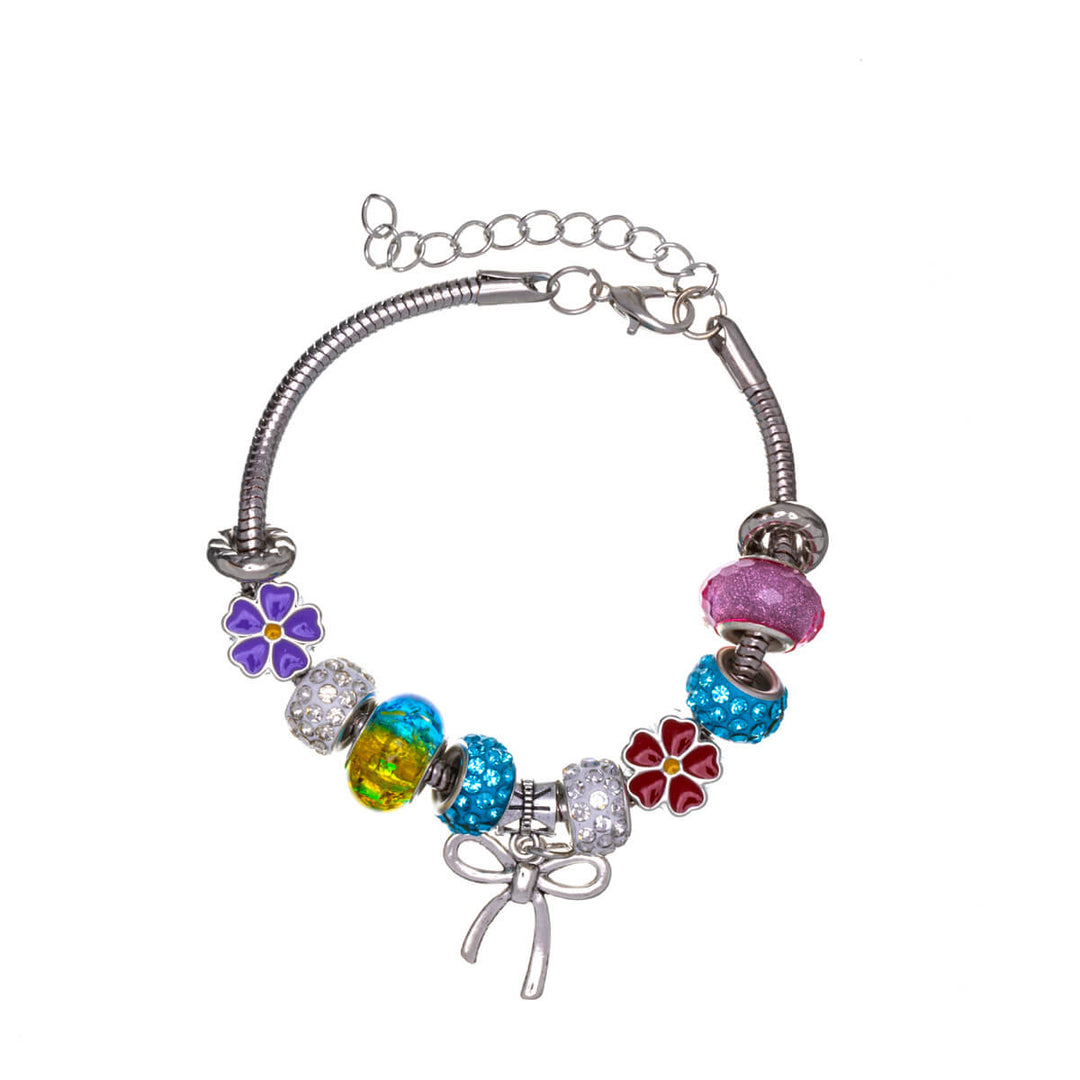 Bracelet with colourful beads and pendant