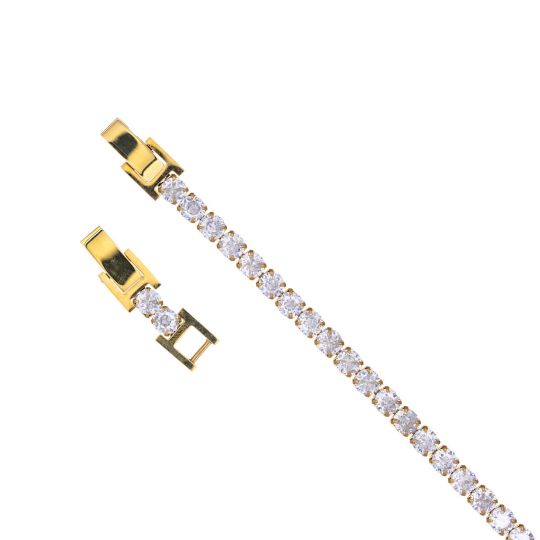 Zirkonia tennisarmband 4mm (Stål 316L)