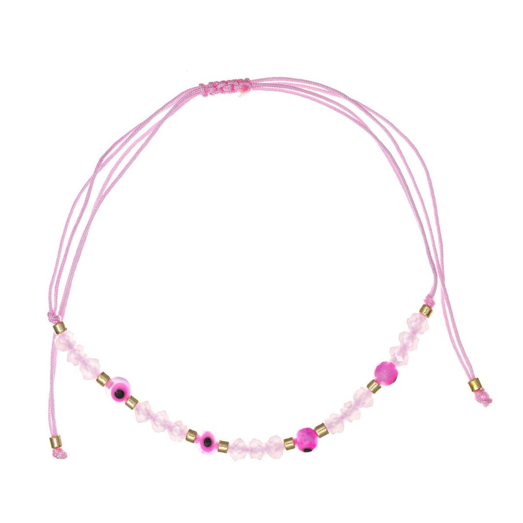 Justerbart armband med onda ögat och sneda pärlor