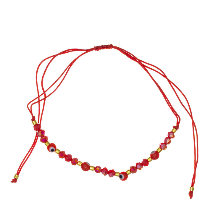 Justerbart armband med onda ögat och sneda pärlor