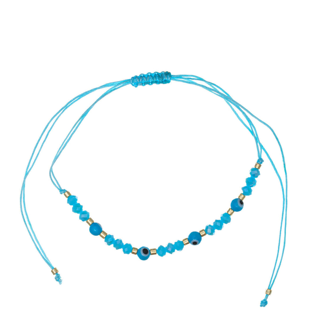 Justerbart armband med onda ögat och sneda pärlor