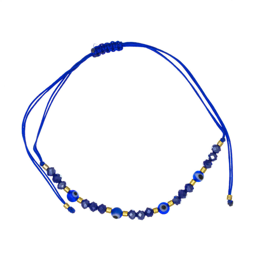 Justerbart armband med onda ögat och sneda pärlor