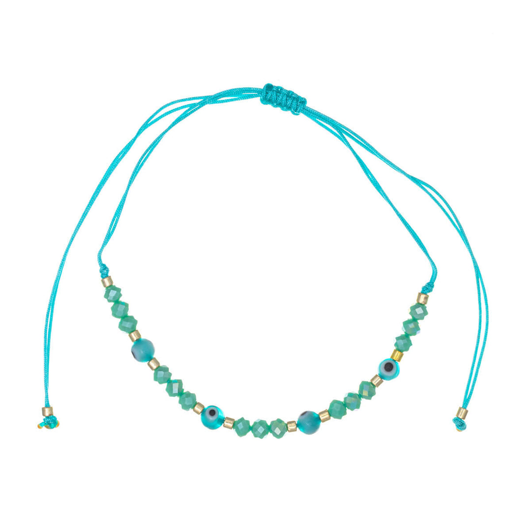 Justerbart armband med onda ögat och sneda pärlor