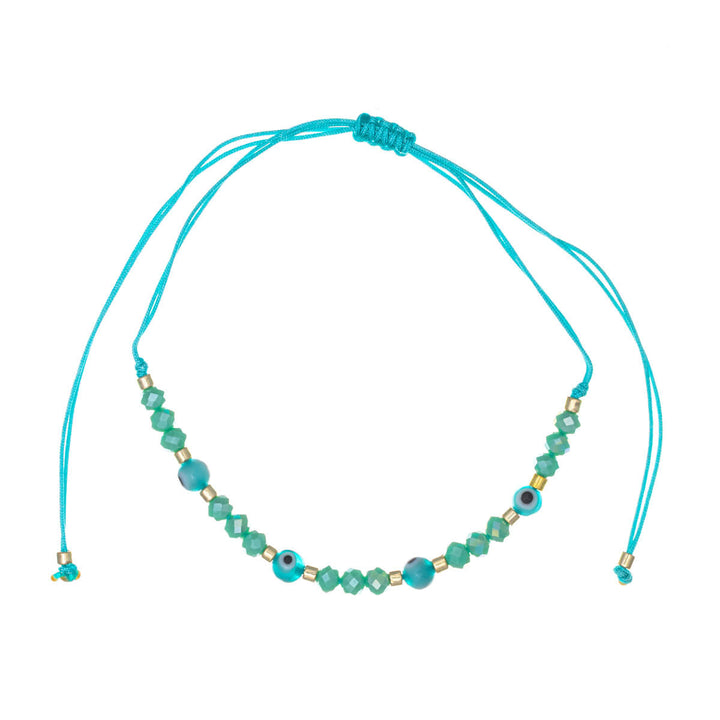 Justerbart armband med onda ögat och sneda pärlor