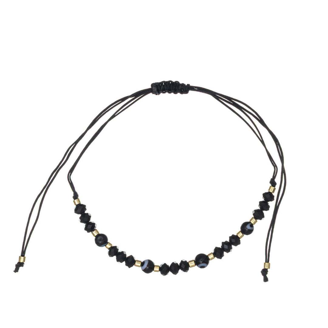 Justerbart armband med onda ögat och sneda pärlor