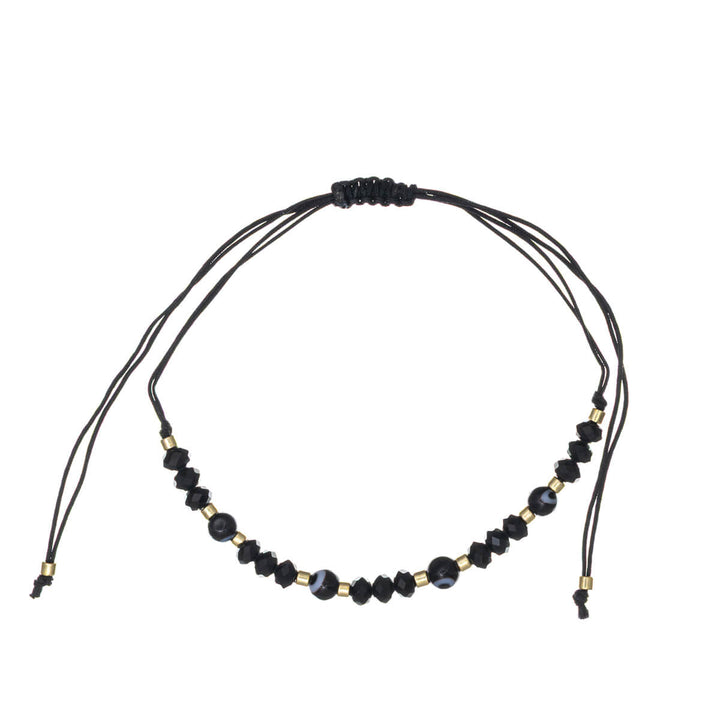 Justerbart armband med onda ögat och sneda pärlor