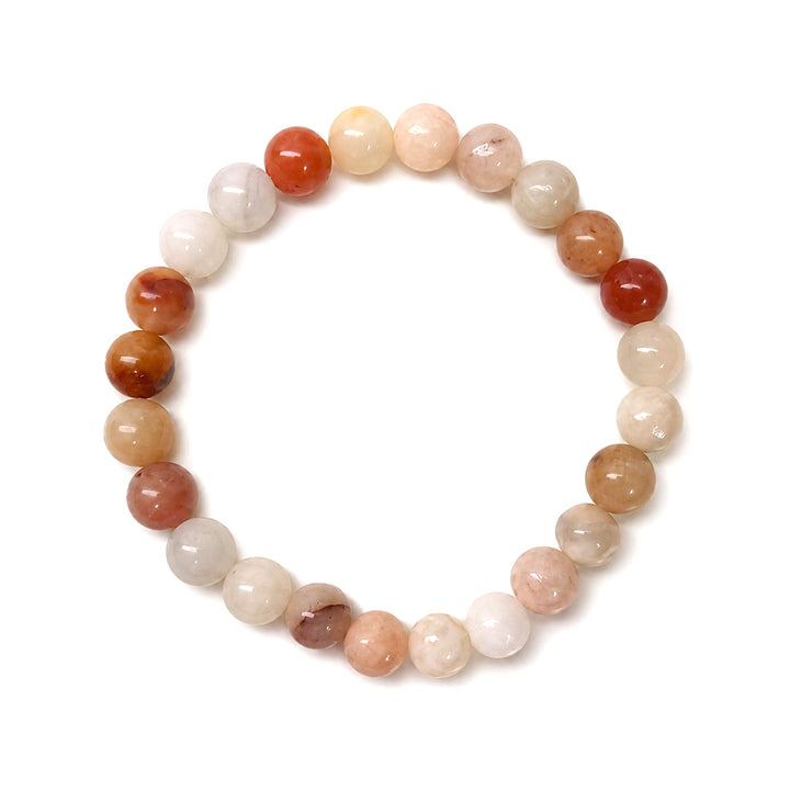 Stone bead bracelet flexible 8mm
